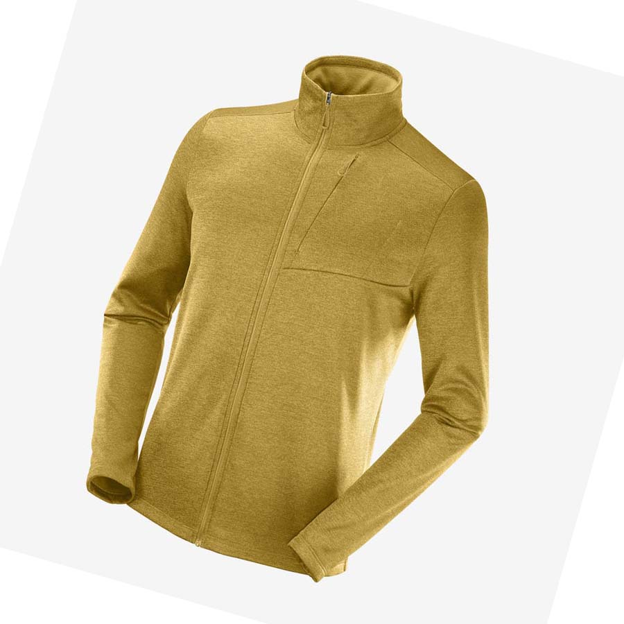 Sudadera Con Capucha Salomon ESSENTIAL LIGHTWARM HEATHER Hombre Amarillos | MX 3198BEX